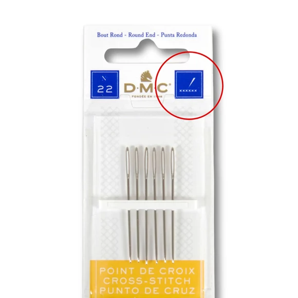 DMC Cross-stitch needles no.22 - 6pcs - keresztszemes hímzőtű készlet - 6db