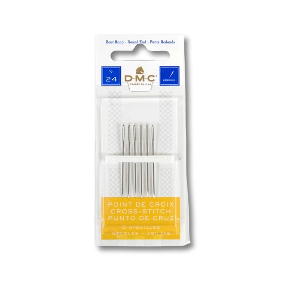DMC Cross-stitch needles no.24 - 6pcs - keresztszemes hímzőtű készlet - 6db