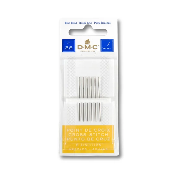 DMC Cross-stitch needles no.26 - 6pcs - keresztszemes hímzőtű készlet - 6db
