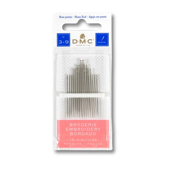 DMC classic embroidery needles no.3-9 - 16pcs - hímzőtű készlet