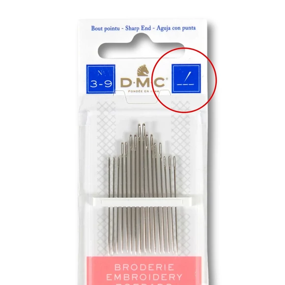 DMC classic embroidery needles no.3-9 - 16pcs - hímzőtű készlet
