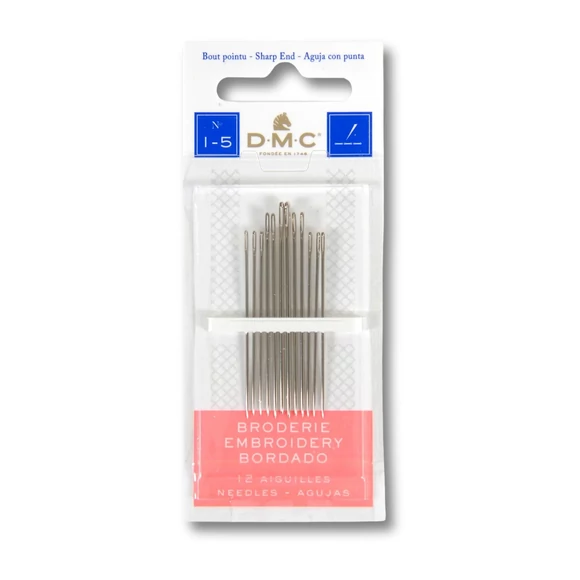 DMC classic embroidery needles no.1-5 - 12pcs - hímzőtű készlet