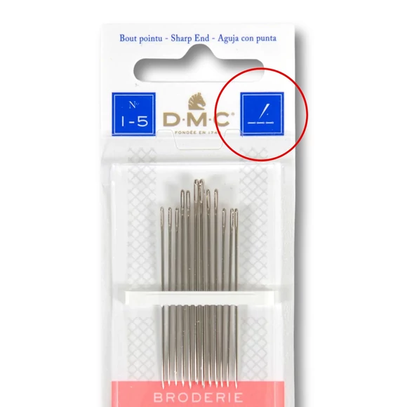 DMC classic embroidery needles no.1-5 - 12pcs - hímzőtű készlet