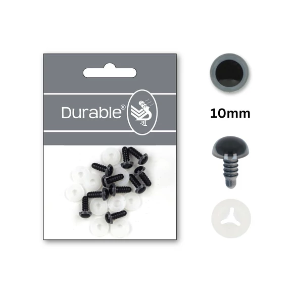 Szürke -Fekete baba/figura szemek - biztonsági - Gray safety eyes -10mm