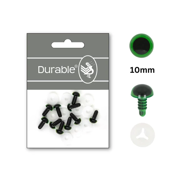 Zöld-Fekete baba/figura szemek - biztonsági - Green safety eyes -10mm