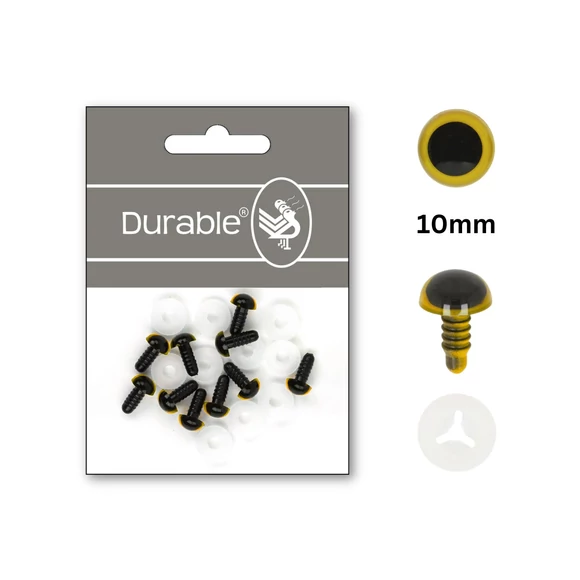 Sárga-Fekete baba/figura szemek - biztonsági - yellow safety eyes -10mm