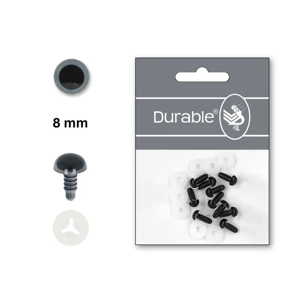 Szürke - Fekete figura szemek - biztonsági - Gray safety eyes - 8mm