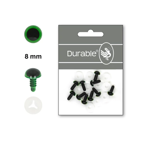 Zöld-Fekete baba/figura szemek - biztonsági - Green safety eyes -8mm