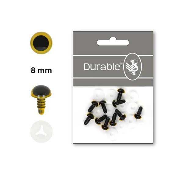 Sárga-Fekete baba/figura szemek - biztonsági - yellow safety eyes -8mm