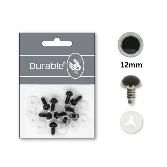 Áttetsző-Fekete baba/figura szemek - biztonsági - Transparent safety eyes -12mm