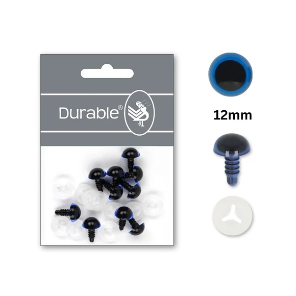 Kék-Fekete baba/figura szemek - biztonsági - Blue safety eyes -12mm
