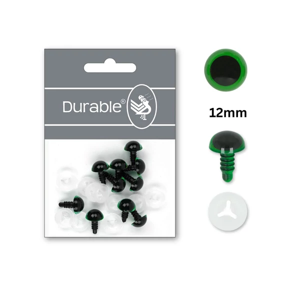 Zöld-Fekete baba/figura szemek - biztonsági - Green safety eyes -12mm