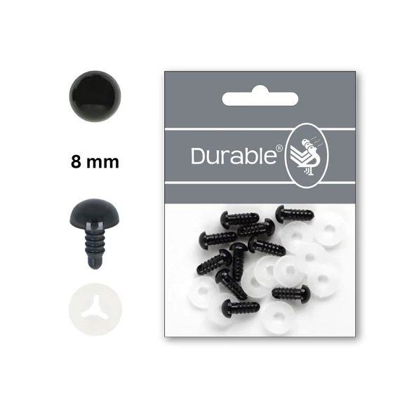 Fekete baba/figura szemek - biztonsági - Black safety eyes - 8mm