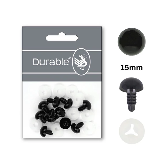 Fekete baba/figura szemek - biztonsági - Black safety eyes -15mm