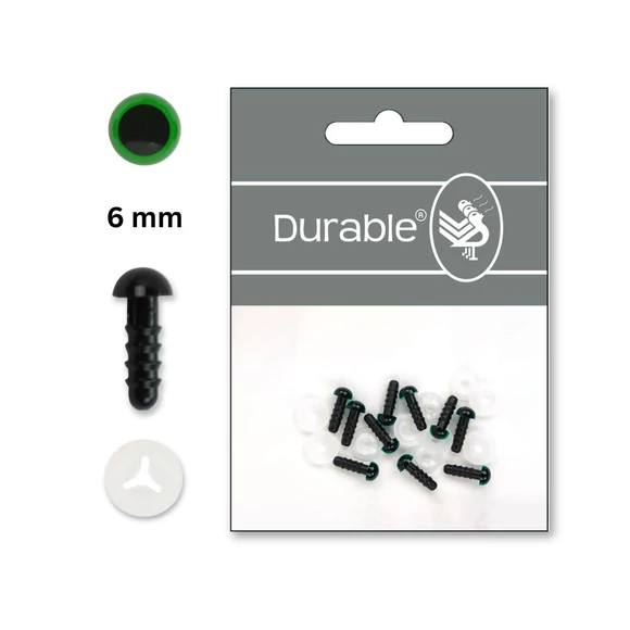 Zöld - Fekete baba/figura szemek - biztonsági - Green safety eyes 6mm