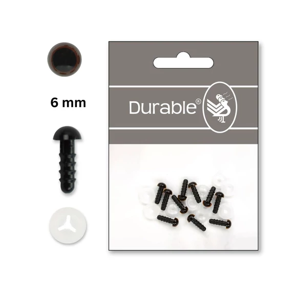 Barna - Fekete baba/figura szemek - biztonsági - Brown safety eyes 6mm