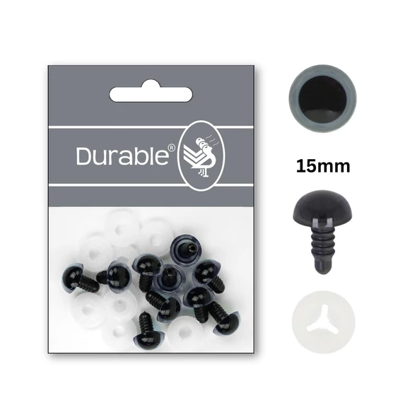 Szürke-Fekete baba/figura szemek - biztonsági - Gray safety eyes -15mm