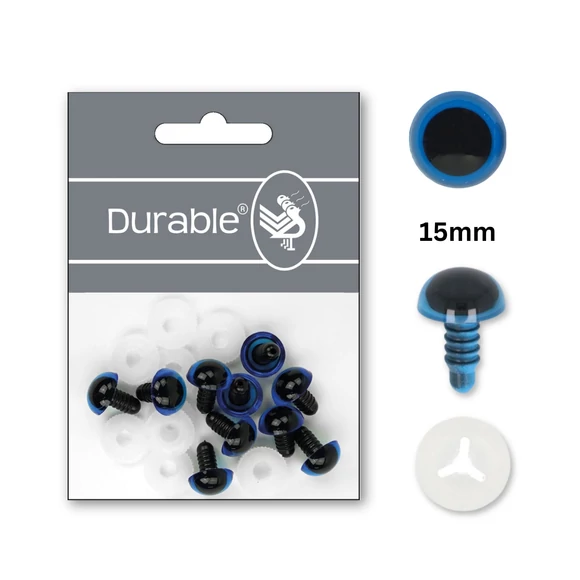 Kék-Fekete baba/figura szemek - biztonsági - Blue safety eyes -15mm