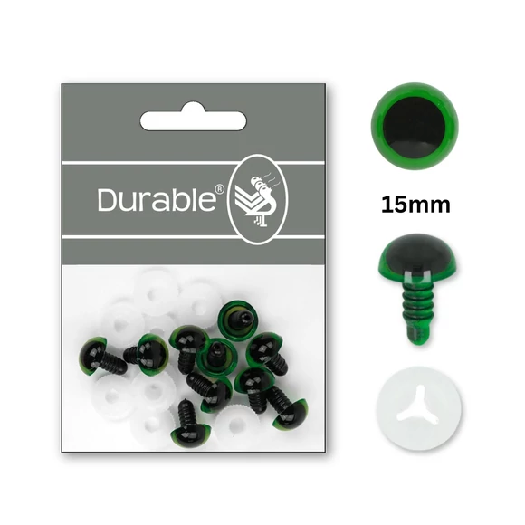 Zöld-Fekete baba/figura szemek - biztonsági - Green safety eyes - 15mm