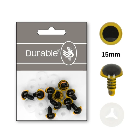 Sárga-Fekete baba/figura szemek - biztonsági - Yellow safety eyes -15mm