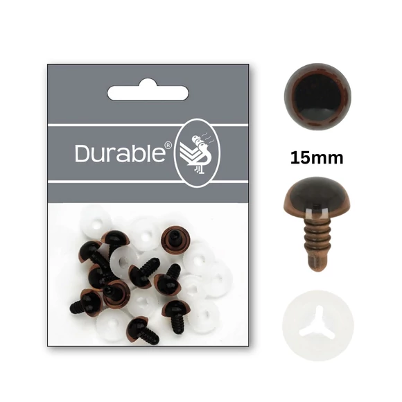 Barna-Fekete baba/figura szemek - biztonsági - Brown safety eyes -15mm