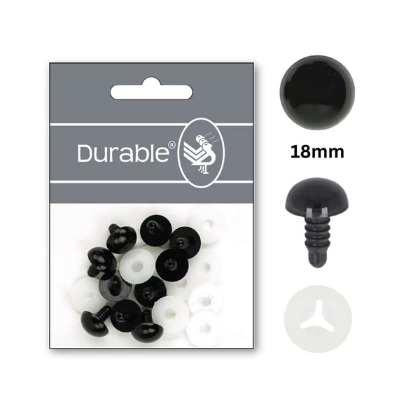 Fekete baba/figura szemek - biztonsági - Black safety eyes -18mm