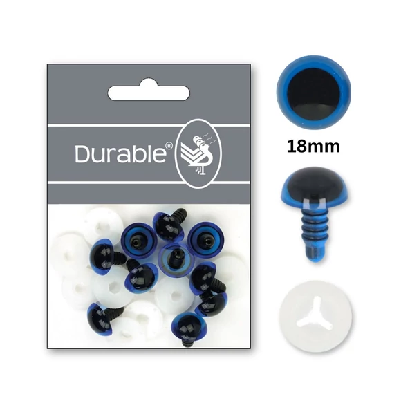 Kék-Fekete baba/figura szemek - biztonsági - Black safety eyes -18mm