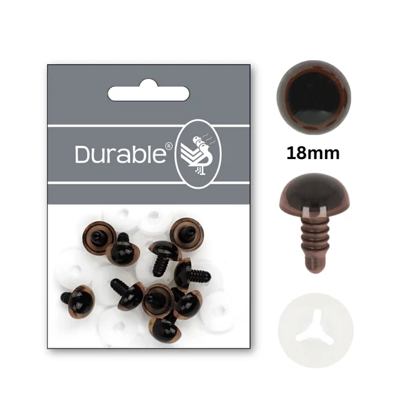 Barna-Fekete baba/figura szemek - biztonsági - Brown-Black safety eyes -18mm