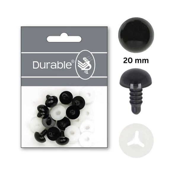 Fekete baba/figura szemek - biztonsági - Black safety eyes -20mm