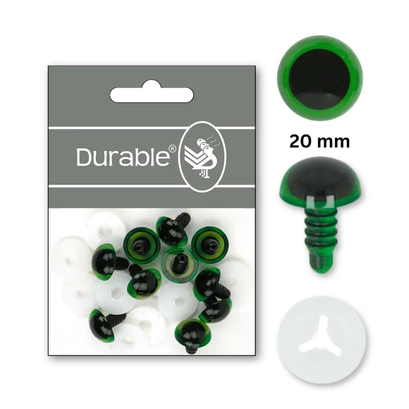 Zöld-Fekete baba/figura szemek - biztonsági - green-black safety eyes -20mm