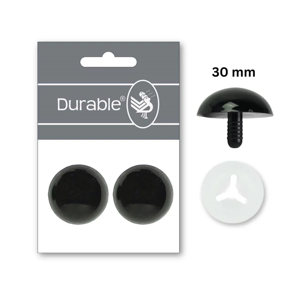 Fekete baba/figura szemek - biztonsági - Black safety eyes -30mm