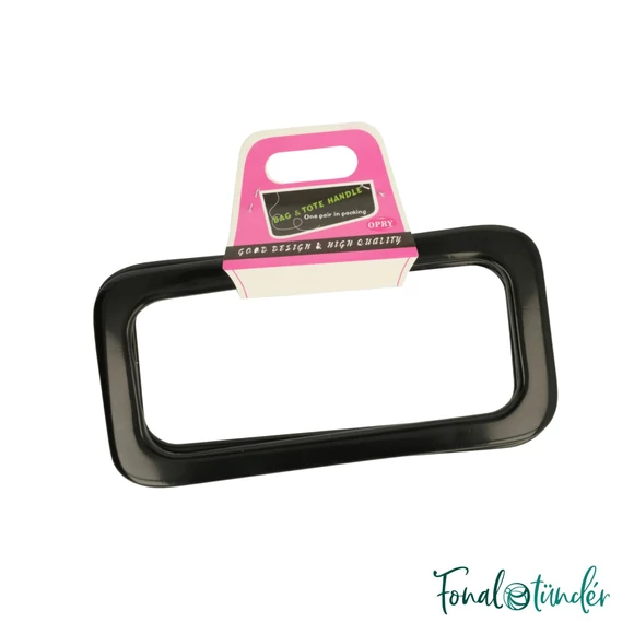 Opry Bag handle - black plastic - fekete szögletes táskafül