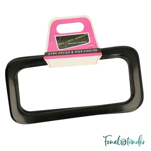 Opry Bag handle - black plastic - fekete szögletes táskafül