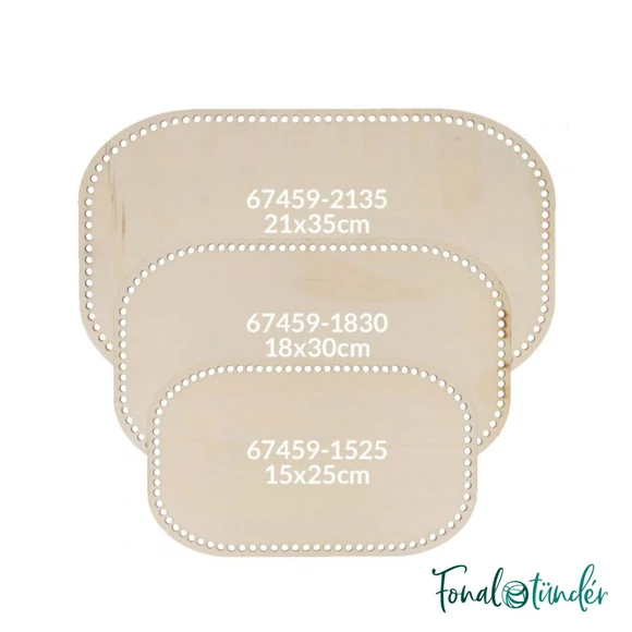 Wooden bag bottom - perforated - fa táska alj - perforált - 21x35cm