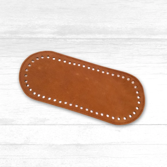 Kézműves Bőr Táska Alj - Horgolt Táskákhoz - 10x25cm 