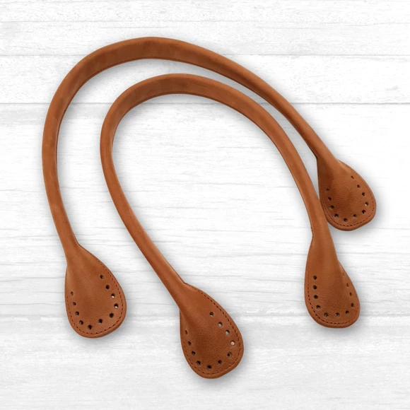 Kézműves Bőr Táska Fül - Felvarrható - Horgolt Táskákhoz - 60x2.5cm - 2db