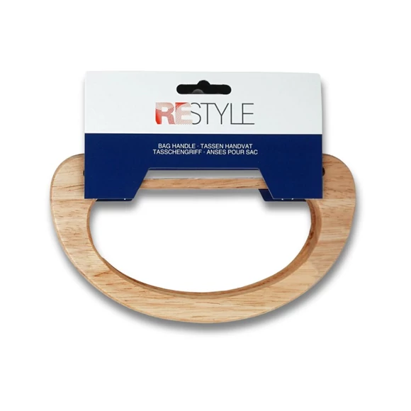 ReStyle wooden bag handle - beige  - íves fa táskafül - 17 x 9.5cm