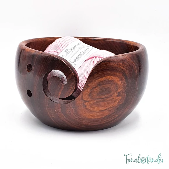 Durable Wooden Yarn Bowl - 15cm