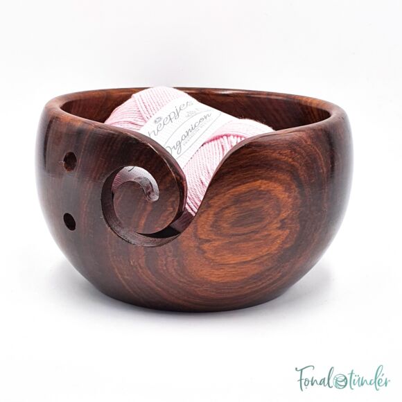 Durable Wooden Yarn Bowl - rózsafa fonaltartó tál - 15cm