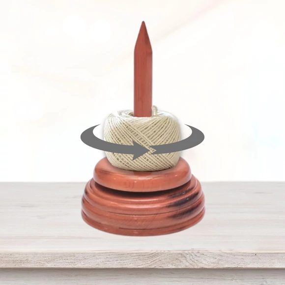 Durable - Yarn Dispenser - wood ball - forgó fa fonaltartó - fonal adagoló