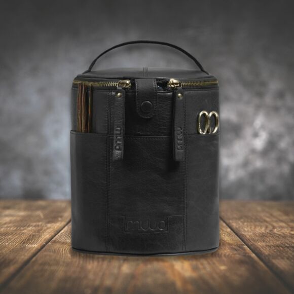 MUUD Saturn Project Bag - bőr kézimunka táska - kötéshez, horgoláshoz
