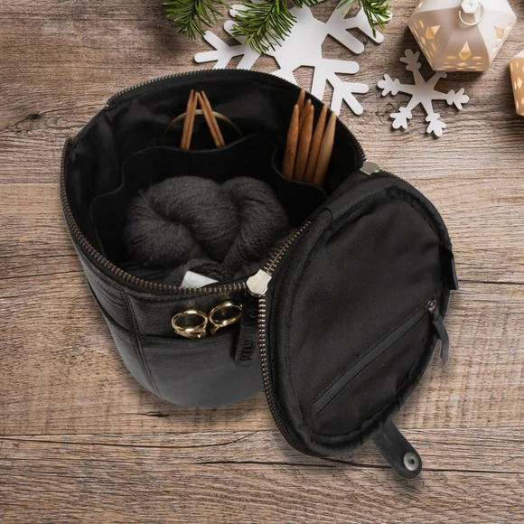 MUUD Saturn Project Bag - bőr kézimunka táska - kötéshez, horgoláshoz