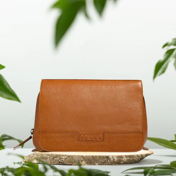 MUUD Hazel Project Bag - bőr kézimunka táska - kötéshez, horgoláshoz