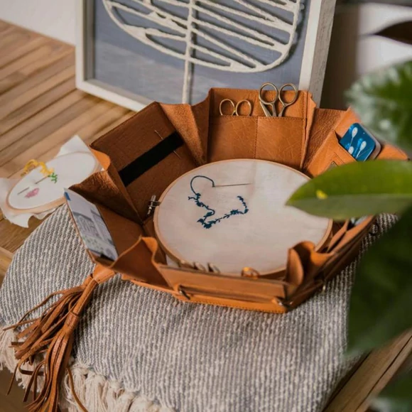 MUUD Evita Project Box - bőr kézimunka doboz - kötéshez, horgoláshoz