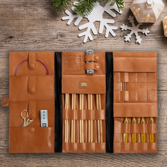 MUUD Lucy needle case - bőr kézimunka neszesszer - kötéshez, horgoláshoz