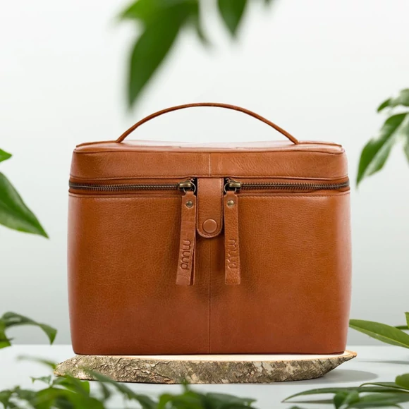 MUUD Lexi Project Bag - bőr kézimunka táska - kötéshez, horgoláshoz