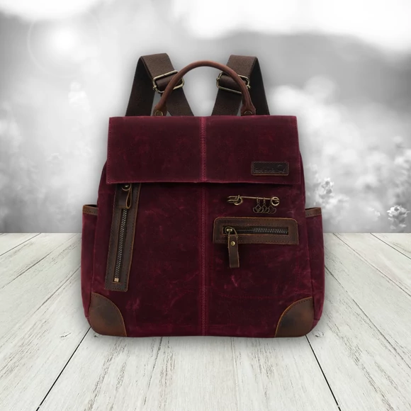 Della Q 3-in-1 Makers backpack Midi - Red - Fonaltartó Táska - sötétpiros