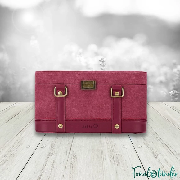 Della Q - Train Case - Red - Fonaltartó Táska - piros