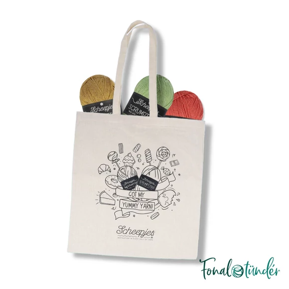 Scheepjes Scrumptious tote bag - Fonaltartó vászon válltáska