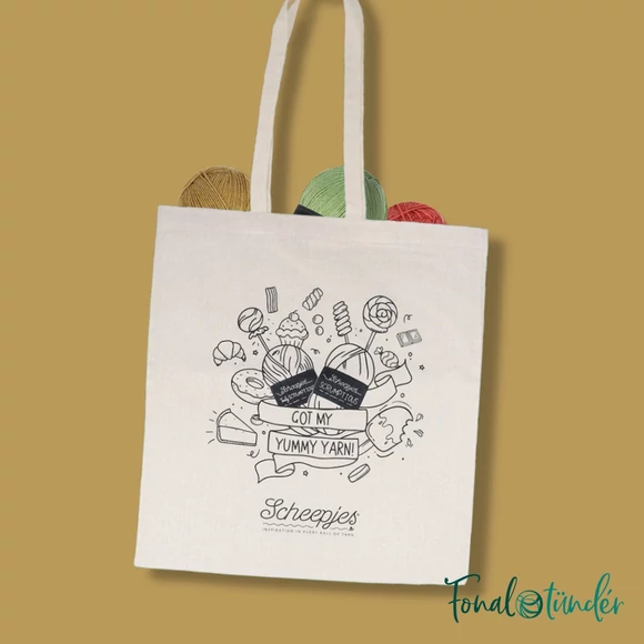 Scheepjes Scrumptious tote bag - Fonaltartó vászon válltáska